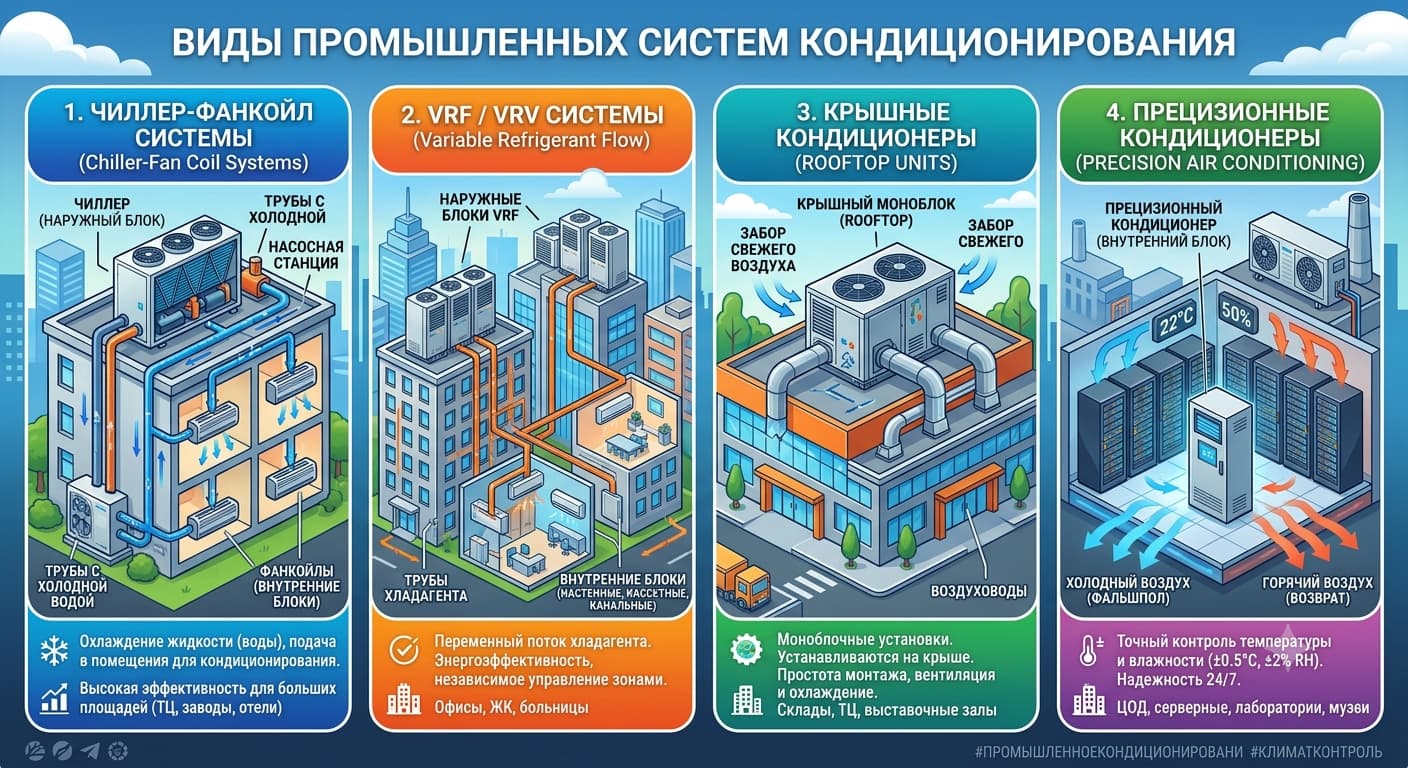 Виды промышленных систем кондиционирования